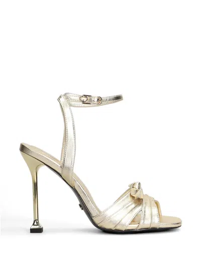 Gold & Rouge Naisa-m Bow-detail Metallic Sandals In White