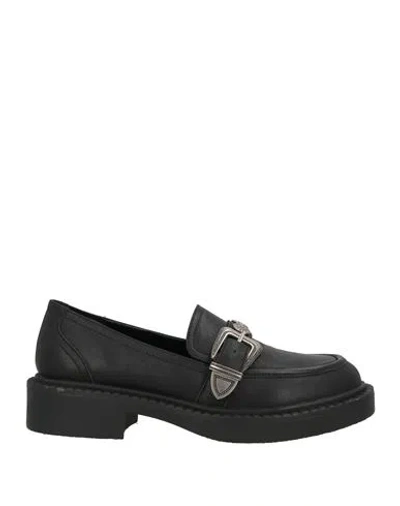 Gold & Rouge Woman Loafers Black Size 7 Leather