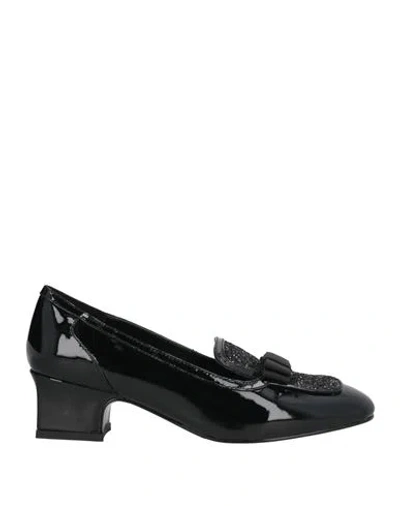 Gold & Rouge Woman Loafers Black Size 8 Leather