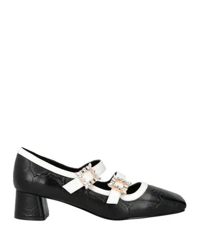 Gold & Rouge Woman Pumps Black Size 8 Leather