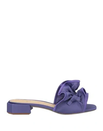 Gold & Rouge Woman Sandals Purple Size 7 Textile Fibers