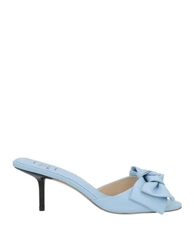 Gold & Rouge Woman Sandals Sky Blue Size 8 Leather
