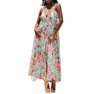 Gold & Silver Paris Luxe De Feuille Saint Tropez Maxi Dress In Multi In Blue