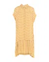 Gold Case Short Dresses In Yellow