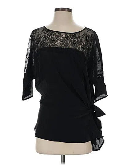 Pre-owned Gold Hawk 3/4 Sleeve Top Black One Shoulder Neckline Tops