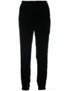 Gold Hawk Black Gathered Sides Cropped Trousers In Black