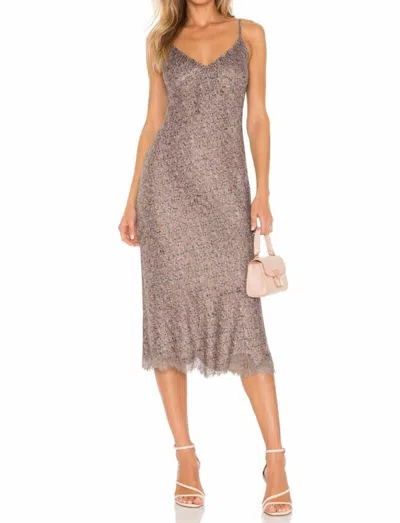 Gold Hawk Chloe Silk Printed Dress In Taupe Stained Glass Print In Multi