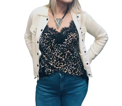 Gold Hawk Claire Velvet Coco Cami In Velvet Animal Print In Multi