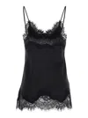 Gold Hawk 'coco' Black Camie Top With Tonal Lace Trim In Silk Woman In Black