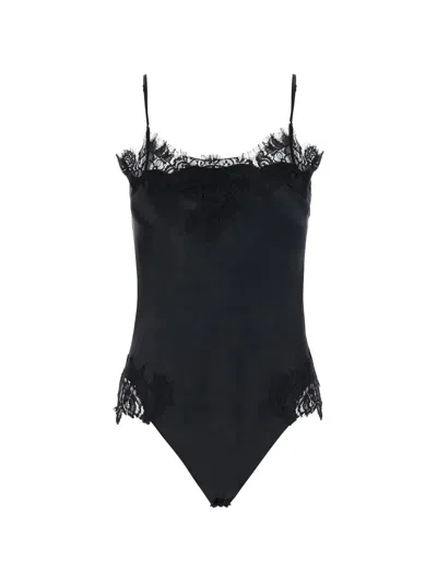 Gold Hawk Coco Lace-trim Bodysuit In Black