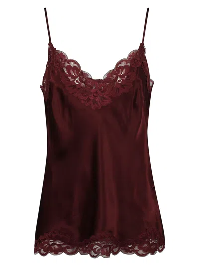 Gold Hawk Floral Top In Burgundy