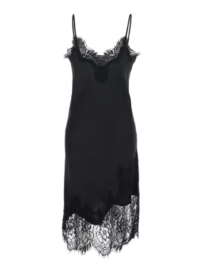 Gold Hawk Grace Mid-bias Slip Dres In Black