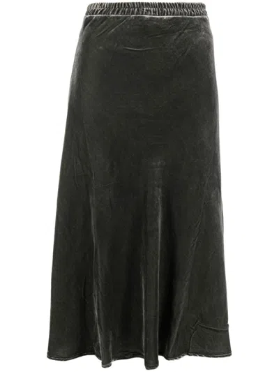 GOLD HAWK WOMEN GREY DARK GREY VELVET LONG SKIRT, 24 LUXURY SKIRTS FOR WOMEN DARVEYS