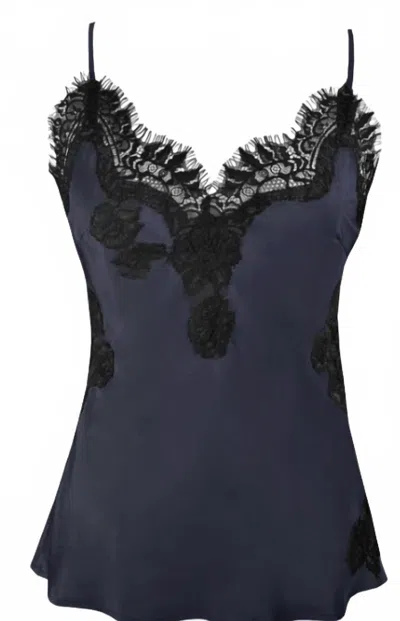 Gold Hawk Harper Bias Cami In Blue Ink/black