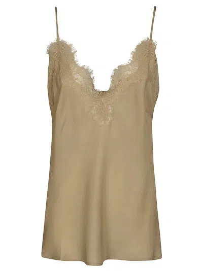 Gold Hawk Lace Detail Top In Neutrals