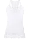 Gold Hawk Lace-panel Tank Top In White