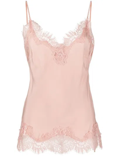 Gold Hawk Lace Trimmed Cami In Pink