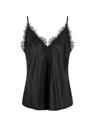 Gold Hawk Lace-trim Camisole Top In Black