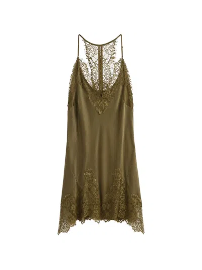 Gold Hawk Lace-trim Camisole Top In Green