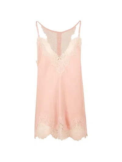 Gold Hawk Lace-trim Silk Camisole In Pink