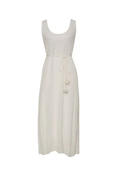 Gold Hawk Liza Sequin Long Tank Dress In Cloud In White