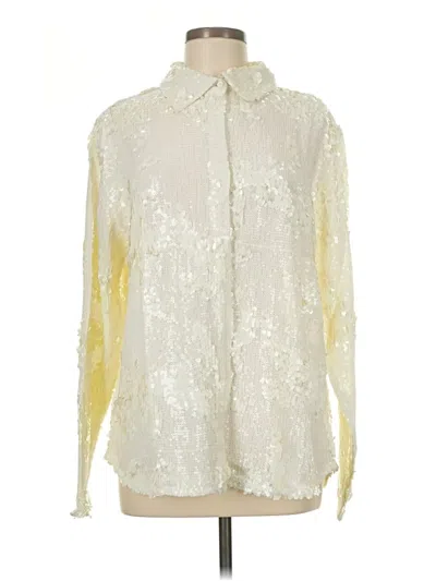 Gold Hawk Long Sleeve Blouse In White