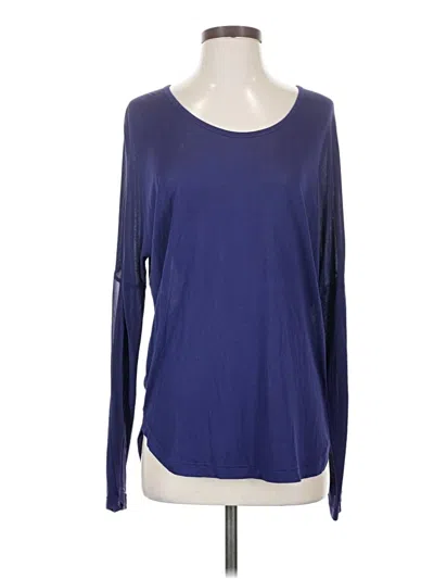 Pre-owned Gold Hawk Long Sleeve Top Blue Scoop Neck Tops