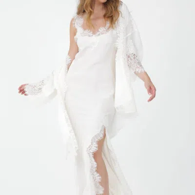 Gold Hawk Miley Slip Dress In Dove In White