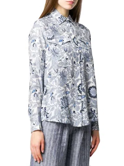 Gold Hawk Paisley Blouse Blue In Blue Multi In Gray