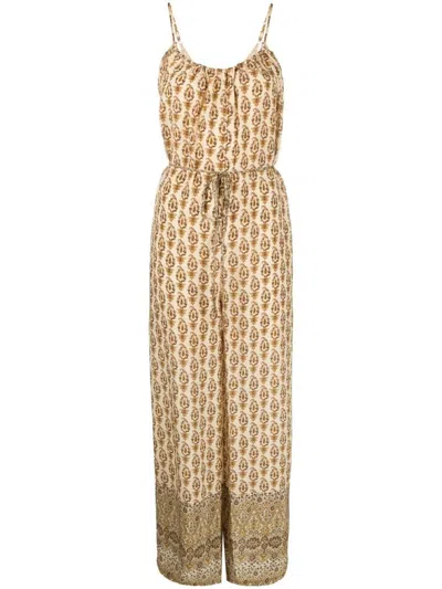 GOLD HAWK GOLD HAWK PRINTED SILK JUMPSUIT
