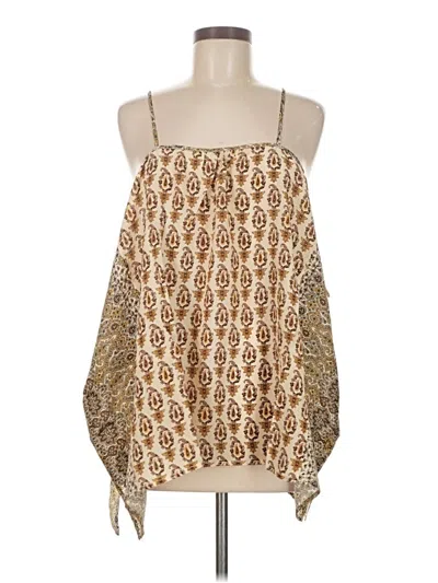 Pre-owned Gold Hawk Sleeveless Blouse In Brown