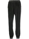 Gold Hawk Tapered Velvet Track Pants In Grey
