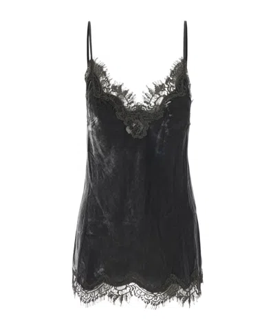 Gold Hawk Top Velvet Coco Bias Camie With Velvet And Gray For Women In Black