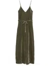 Gold Hawk Velvet Jumpsuit In Grün