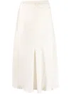 Gold Hawk High-waisted Silk-blend Skirt In White