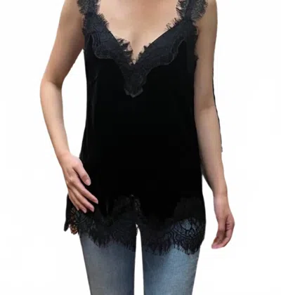 Gold Hawk Velvet Megan Camie Top In Black