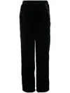 Gold Hawk Black Gathered Sides Cropped Trousers In Black
