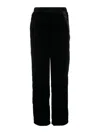 Gold Hawk Black Gathered Sides Cropped Trousers In Black