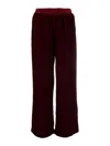 Gold Hawk Straight-leg Velvet Pants In Red