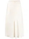 Gold Hawk Light Grey Velvet Flared Midi Skirt In White