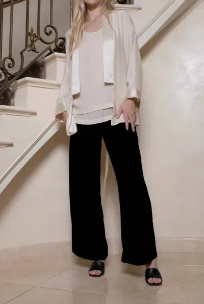 Gold Hawk Wide Leg Pants In Black