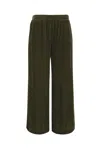 Gold Hawk Wide Leg Velvet Pants In Duffle Green In Multi