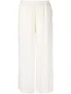 Gold Hawk Wide-leg Velvet Trousers In White