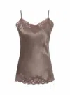 GOLD HAWK WOMEN'S CAMIE FLORAL LACE TOP IN TAUPE