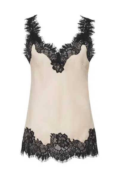 Gold Hawk Women's Megan Lace Tank Top In Pearl/black In Multi