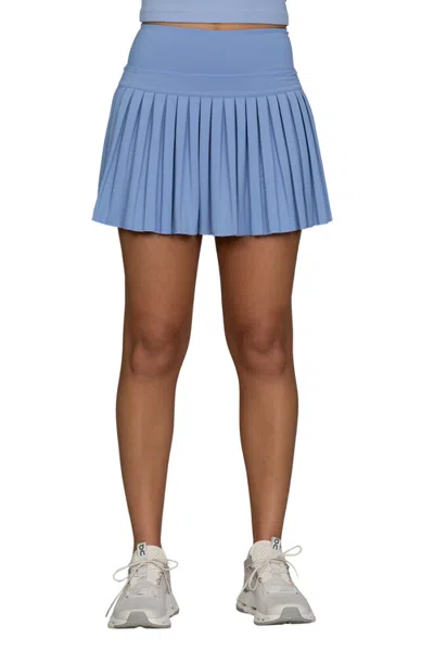 Gold Hinge 15" Pleated Tennis Skirt In Blue
