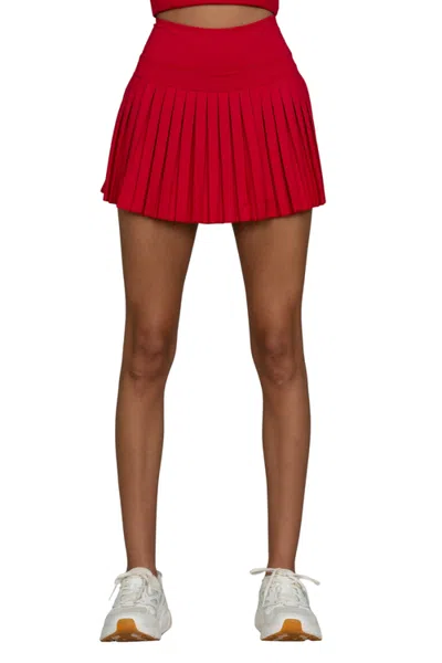 Gold Hinge 15" Pleated Tennis Skirt In Ruby