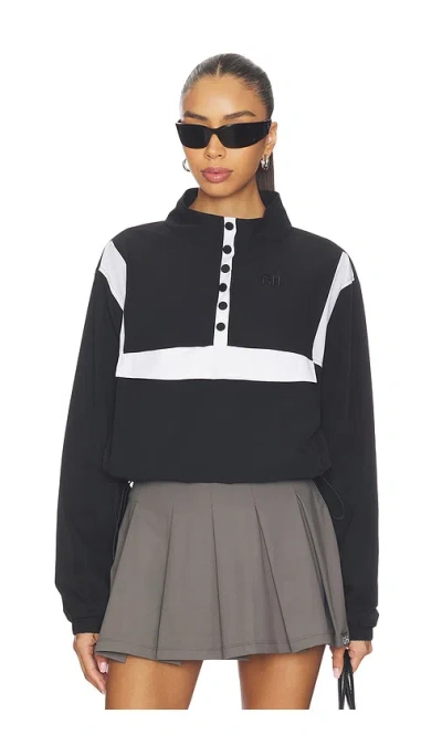 Gold Hinge Airglyde Cropped Windbreaker In Black