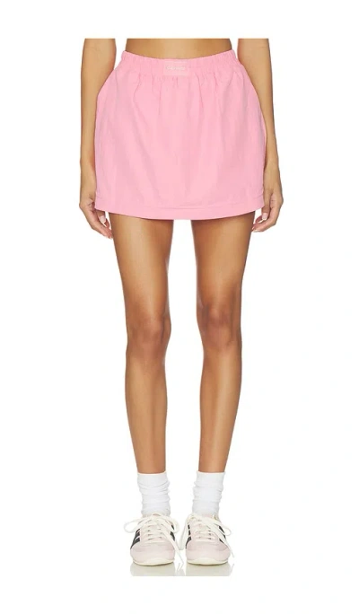 Gold Hinge Apex Patch Skirt In Pink