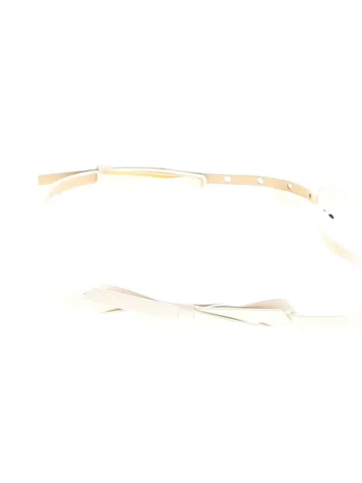 Pre-owned Gold Hinge Belt In White